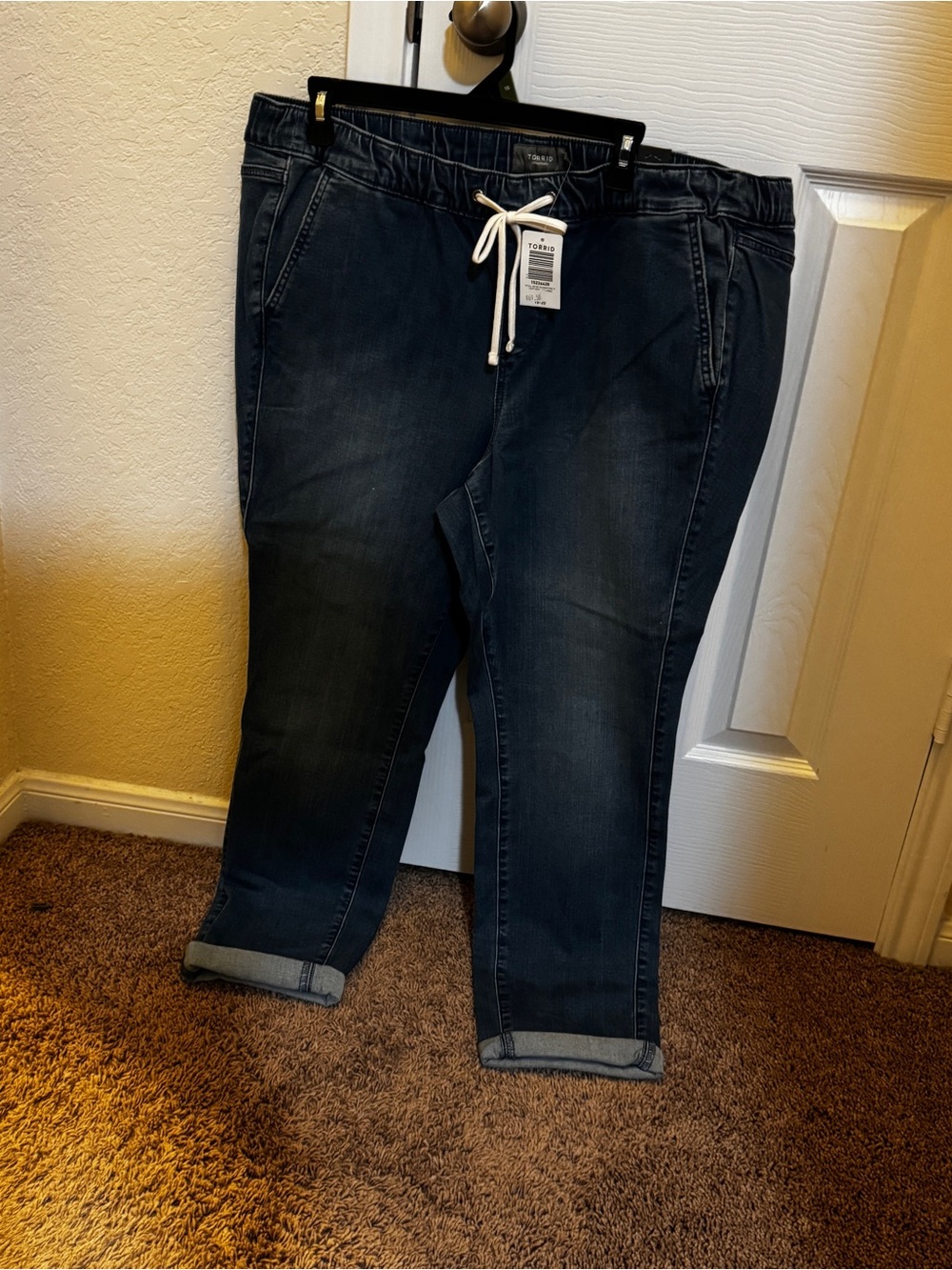 torrid Dark Blue Boyfriend Jeans with Drawstring